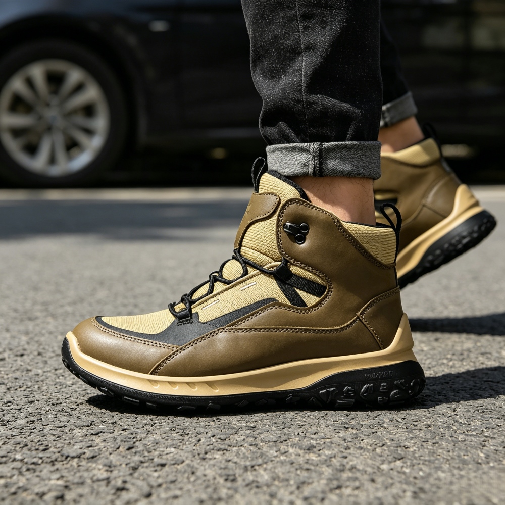 Streetwear Outdoor Brand - أحذية جلدية عالية الرقبة للرجال من