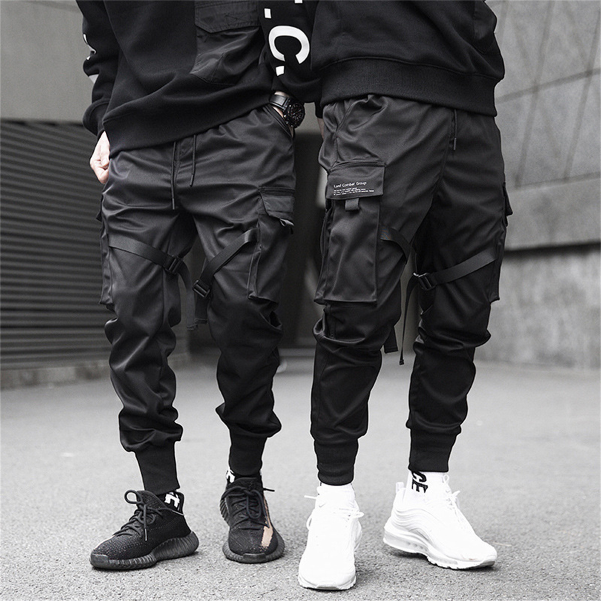 Urban Streetwear Brand - بنطال كارجو هيب هوب للرجال ،